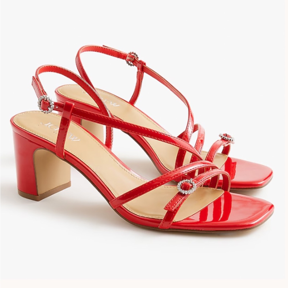 J. Crew Factory Red Strappy Sandals in Spectrum Red